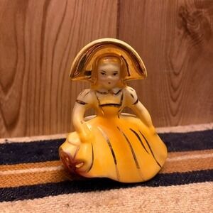 Vintage 1940's Shawnee Pottery Dutch‎ Girl Planter 24kt Accents Southern Belle